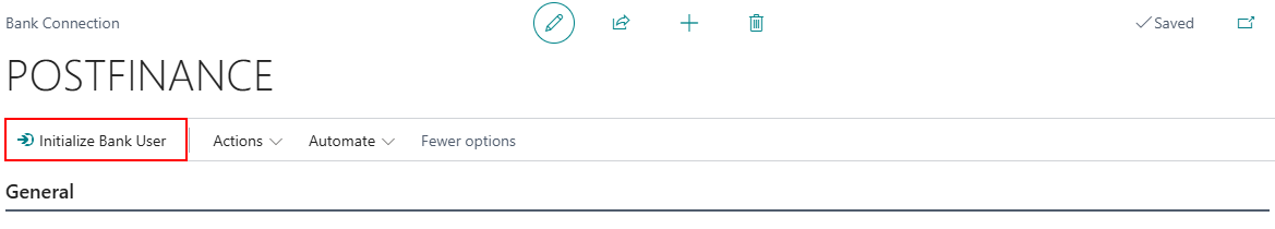Initialize Bank User