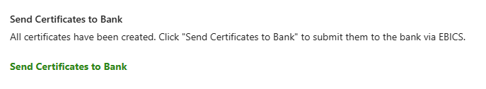 Send Certificates to Bank
