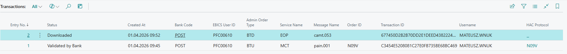 TransactionList